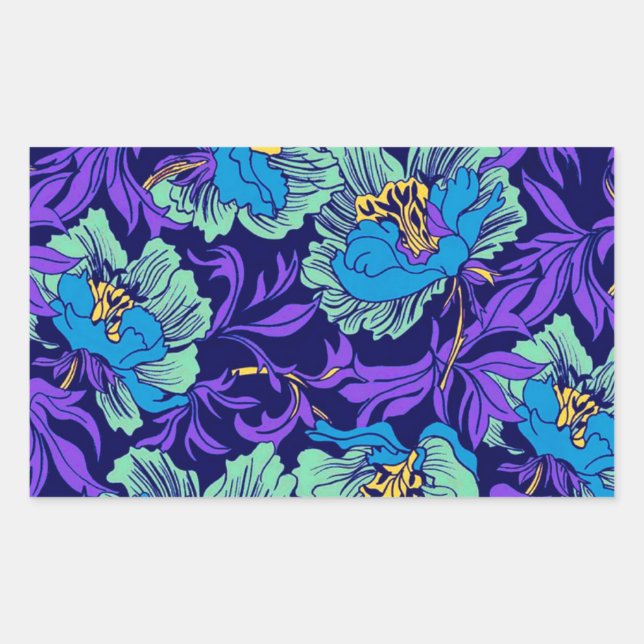 Purple and Blue Flowers William Morris Sticker (Front)