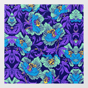 Purple and Blue Flowers William Morris Window Cling
