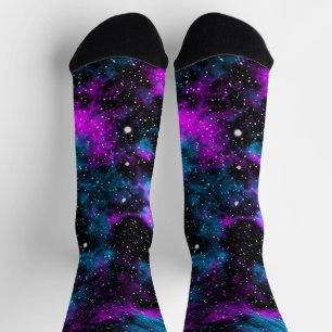 Purple and Blue Galaxy Socks