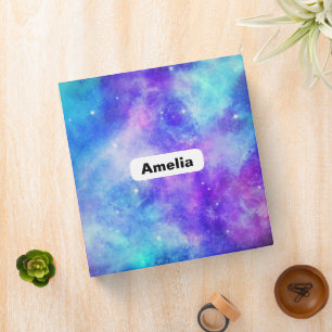 Purple and Blue Galaxy Space Abstract Binder