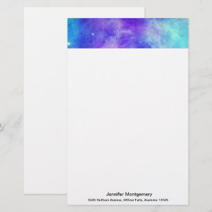 Purple and Blue Galaxy Space Abstract Stationery