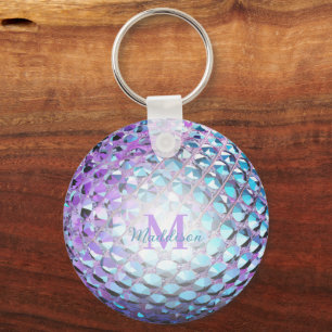 Purple and Blue Gem Look for Her Keychain