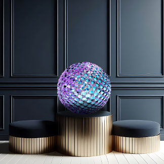 Purple and Blue Gem Look for Her Round Pillow