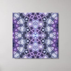 Purple and Blue Geometric Kaleidoscope Pattern Canvas Print