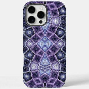 Purple and Blue Geometric Kaleidoscope Pattern iPhone 16 Pro Max Case