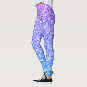 Purple And Blue Glitter Leggings