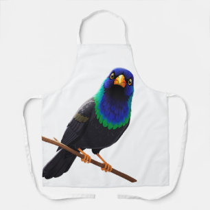 Purple and Blue Iridescent Bird  Apron