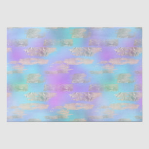 Purple and Blue Iridescent & Rose Gold Foil Paint Tissue Paper