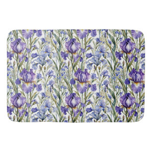Purple and Blue Iris Bath Mat