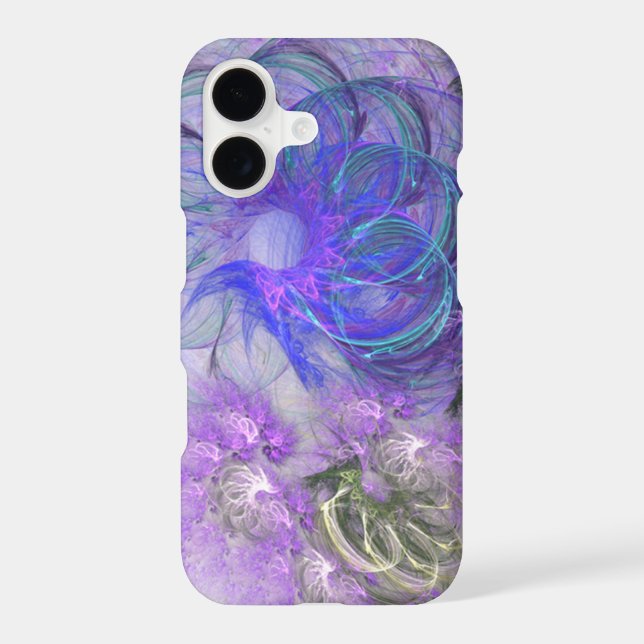 Purple and Blue Lacy Abstract Flower Design (Back)