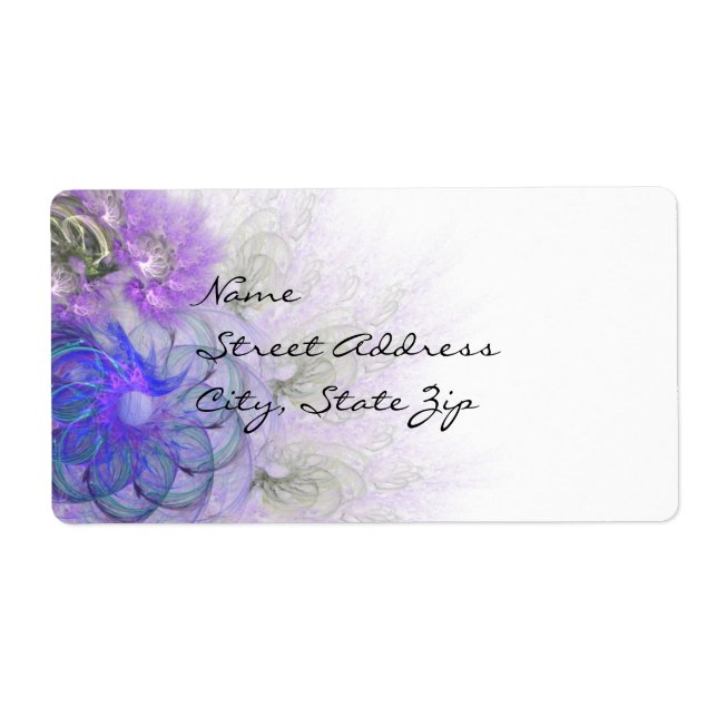 Purple and Blue Lacy Abstract Flower Design (Front)