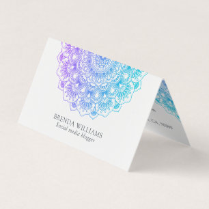 Purple and blue mandala business card