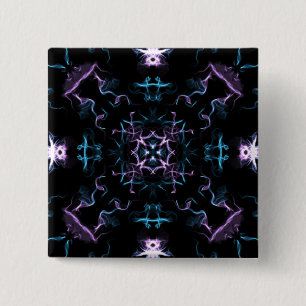 Purple and Blue Mandala Flower 2 Inch Square Button