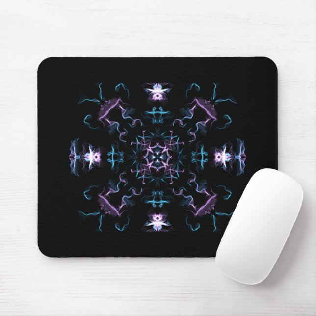 Purple and Blue Mandala Flower Mouse Pad (With Mouse)