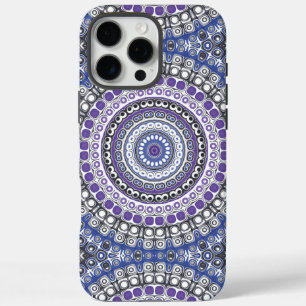 Purple and Blue Mandala Kaleidoscope Medallion iPhone 16 Pro Max Case