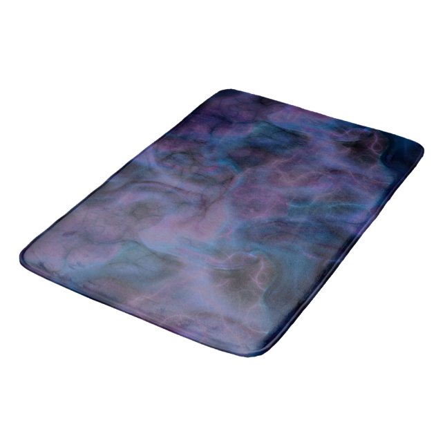 purple and blue Marble abstract Bath Mat (Angled)