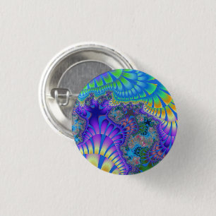 Purple and Blue Melt 1 Inch Round Button