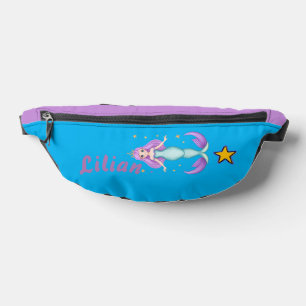 Purple and blue mermaid with name fanny pack