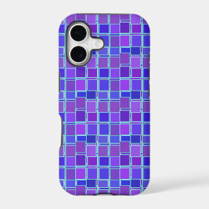 Purple and Blue Mosaic Squares Pattern