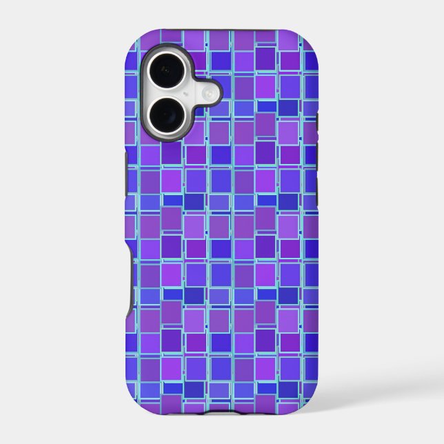 Purple and Blue Mosaic Squares Pattern (Back)