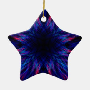 Purple and blue pattern ceramic ornament