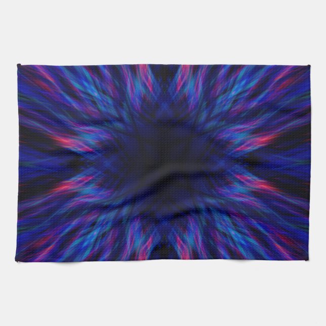Purple and blue pattern kitchen towel (Horizontal)