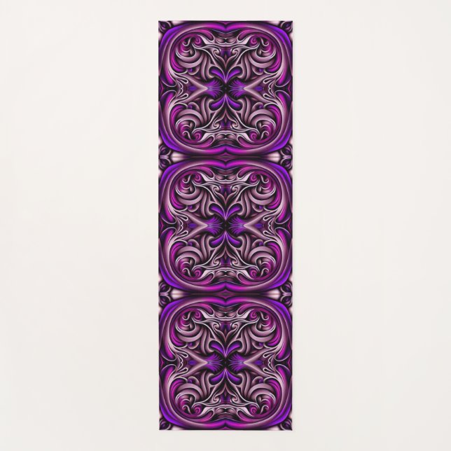 Purple and Blue Patterned Yoga Mat (Front)