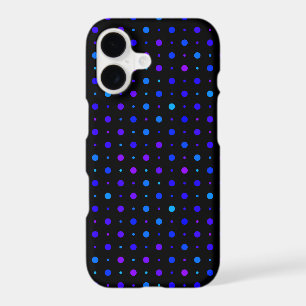 purple and blue polka dots on black