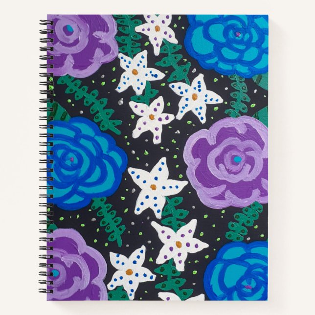 Purple and Blue Roses  Notebook (Front)