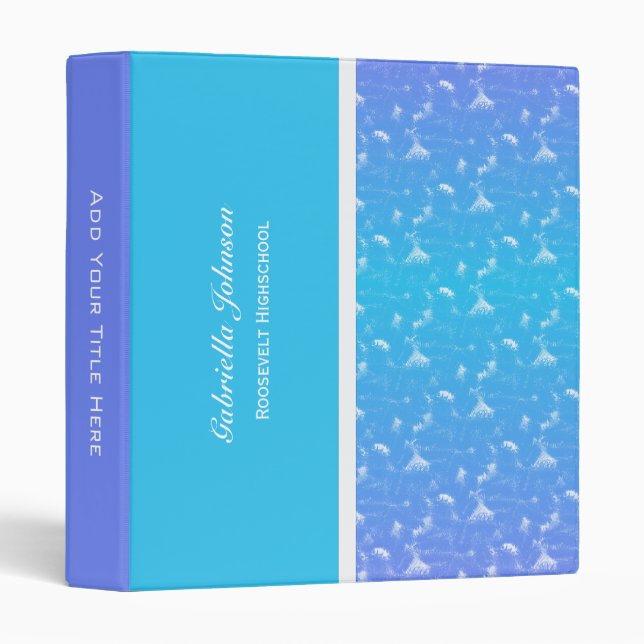 Purple and Blue Sponged: Personalized Binder 3 (Front/Spine)