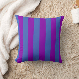 Purple and Blue Stripes Throw Pillow