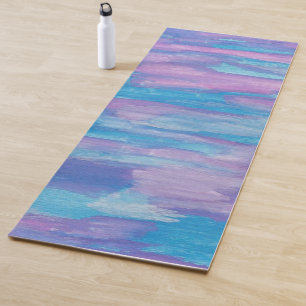 Purple and Blue Swirl Abstract Yoga Mat