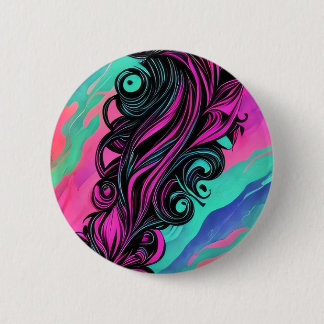 Purple and Blue Swirl Art  2 Inch Round Button