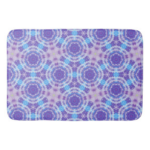 Purple and Blue Tie Dye Pattern Bath Mat
