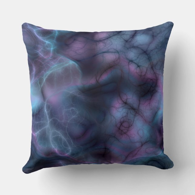 purple and blue turquoise Marble abstract Throw Pillow (Back)