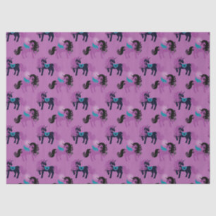 Purple and Blue Unicorns on Lavender Decoupage Tissue Paper