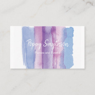 Purple and Blue Watercolor Brush Strokes Business Card