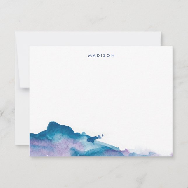 Purple and Blue Watercolors Thank You Cards (Front)