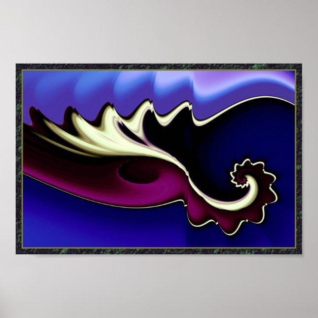 Purple and Blue Waves Poster (Front)