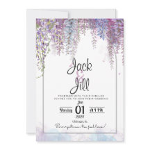 Purple and Blue Wisteria Wedding Invite