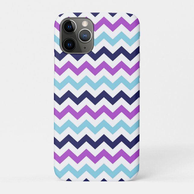 Purple and Blue Zig Zag Chevrons Pattern Case-Mate iPhone Case (Back)