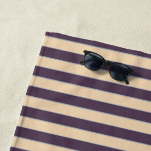 Purple and blush pink line stripes pattern beach towel