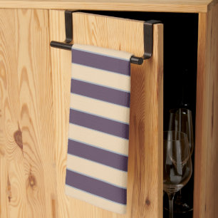 Purple and blush pink line stripes pattern kitchen towel