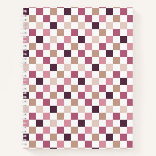 Purple and Brown Chequered Mosaic Minimalist Notebook