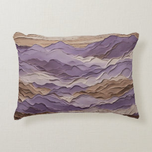Purple and Brown Mystic Mountain Accent Pillow