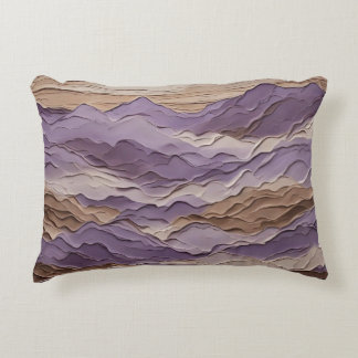 Purple and Brown Mystic Mountain Accent Pillow