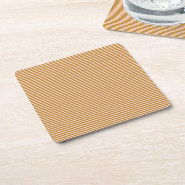 Purple and brown stripes square paper coaster (Angled)