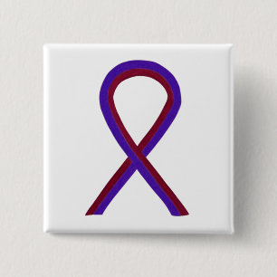 Purple and Burgundy Awareness Ribbon Custom Button