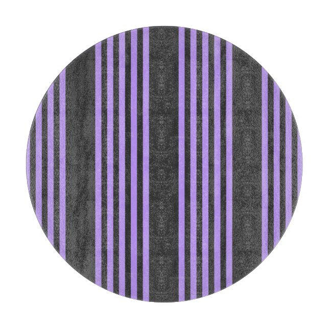 Purple and charcoal five stripe pattern cutting board (Front)