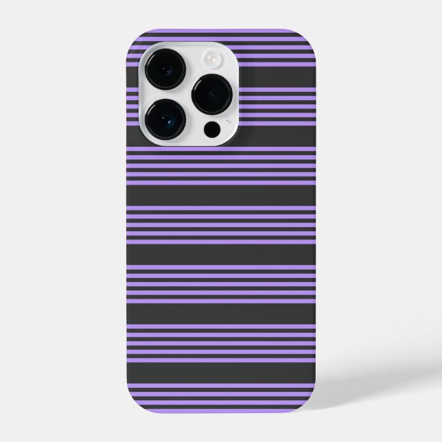 Purple and charcoal five stripe pattern iPhone case (Back)